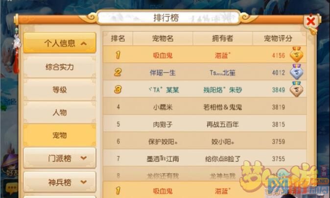 梦境西游手游宠物排行 梦境西游手游练妖师称谓怎样得到？